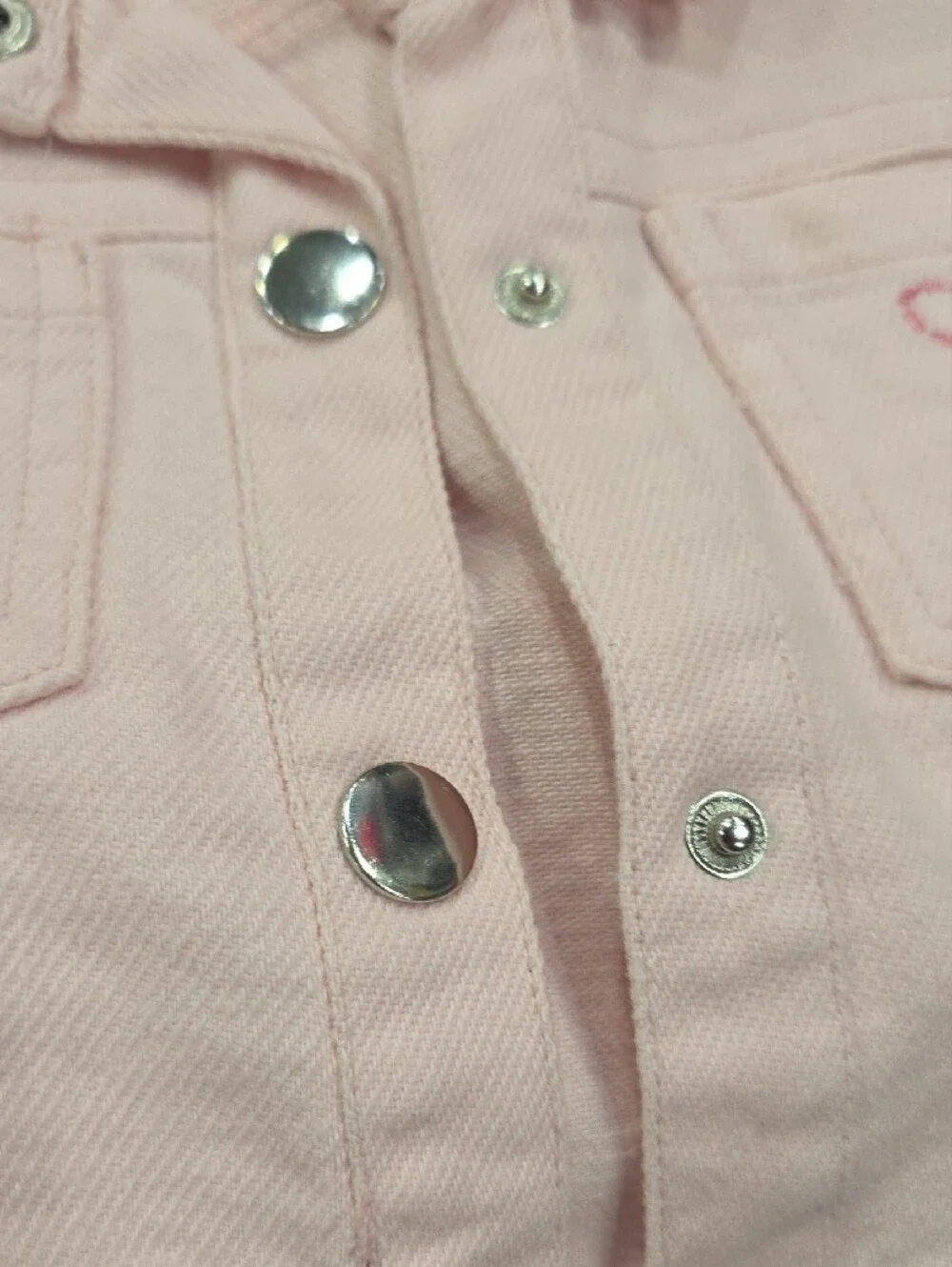 Rachel Zoe Light Pink Short-Sleeve Button-Front Denim Dress